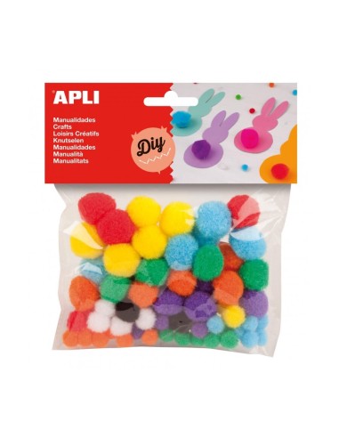 POMPONES COLORES SURTIDOS BLISTER 78UD