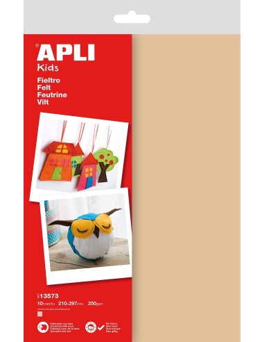 LAMINA FIELTRO COLOR PIEL A4 250GSM. APLI KIDS