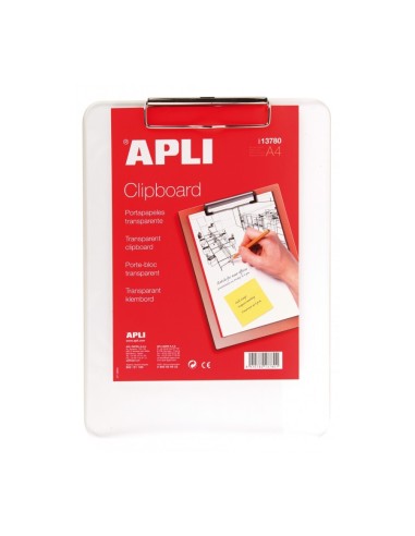 CLIPBOARD TRANSPARENTE A4 PLASTICO APLI