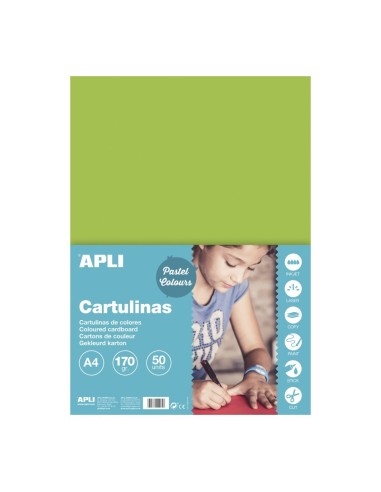 CARTULINA A4 170GR VERDE CLARO APLI