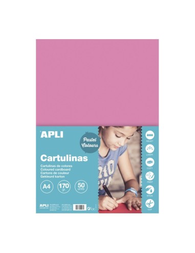 CARTULINA DIN A4 170GR ROSA APLI