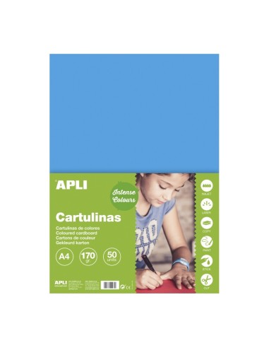 CARTULINA A4 170GR AZUL CIELO APLI