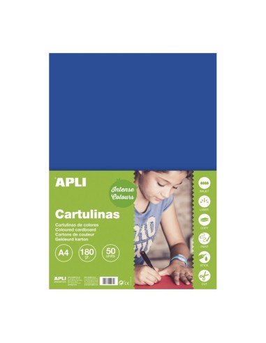 CARTULINA A4 170GR AZUL OSCURO APLI