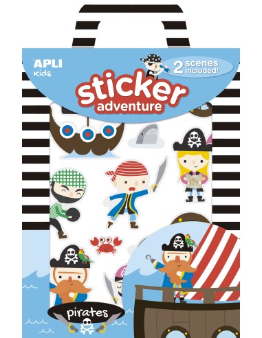 STICKERS ADVENTURE PIRATAS 2 ESCENARIOS APLI KIDS