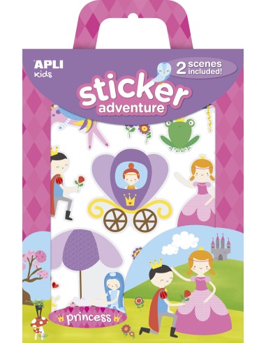 STICKERS ADVENTURE PRINCESAS 2 ESCENARIOS APLI KIDS