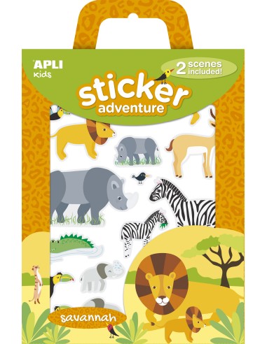 STICKERS ADVENTURE SAVANNAH 2 ESCENARIOS APLI KIDS