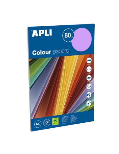 PAPEL COLORES INTENSOS SURTIDOS DIN A4 80GR 100H APLI