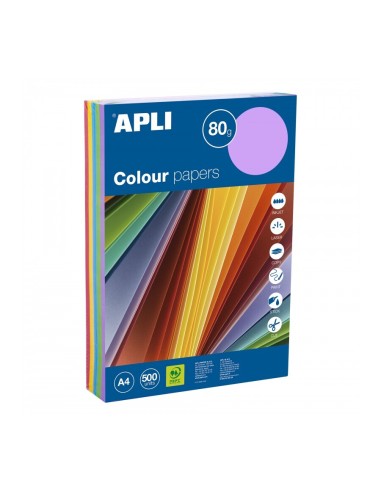 PAPEL COLORES VARIADOS INTENSOS A4 80GR 500H APLI