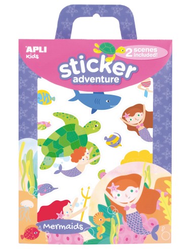 STICKERS ADVENTURE SIRENAS 2 ESCENARIOS APLI KIDS