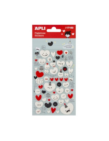 STICKERS CORAZÓN LUMINOSO APLI 1H