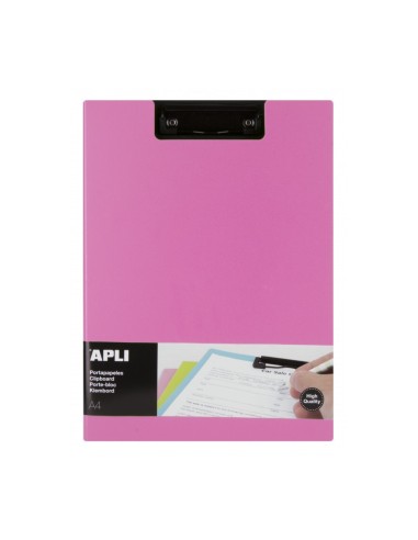 CARPETA CLIPBOARD PP FOAM CON SOLAPA ROSA A4. APLI