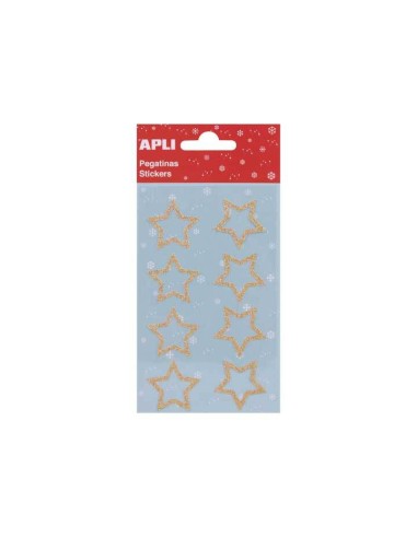 BLISTER ESTRELLAS ADHESIVAS ORO PURPURINA 1H