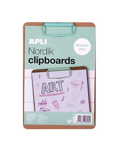 CLIPBOARD MADERA A5 CLIP VERDE NORDIK APLI