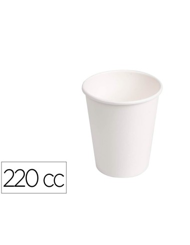 VASO DE CARTRÓN BIODEGRADABLE BLANCO 220CC. 50UD.