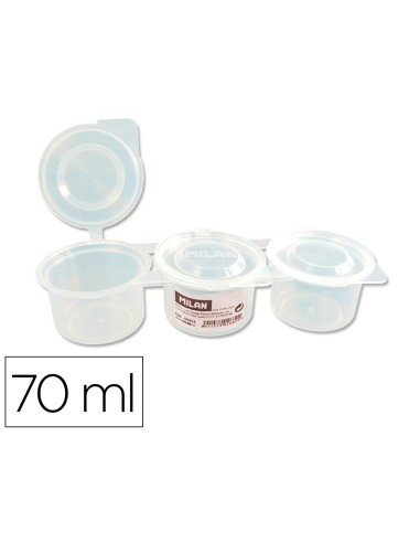 VASO PARA MEZCLA DE PINTURAS TRIPLE MILAN CON TAPA 70ML.