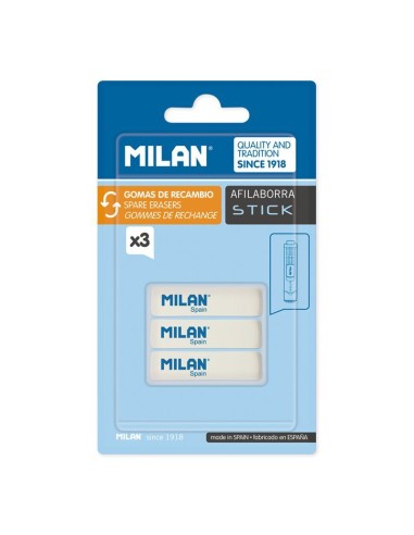 BLISTER 3 GOMAS RECAMBIO PARA GOMA STICK MILAN