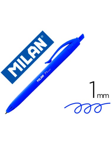 BOLÍGRAFO MILAN AZUL RETRÁCTIL.