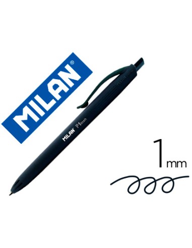 BOLÍGRAFO MILAN NEGRO P1 TOUCH RETRÀCTIL.