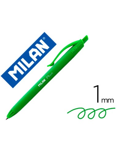 BOLÍGRAFO MILAN VERDE P1 TOUCH RETRÁCTIL.