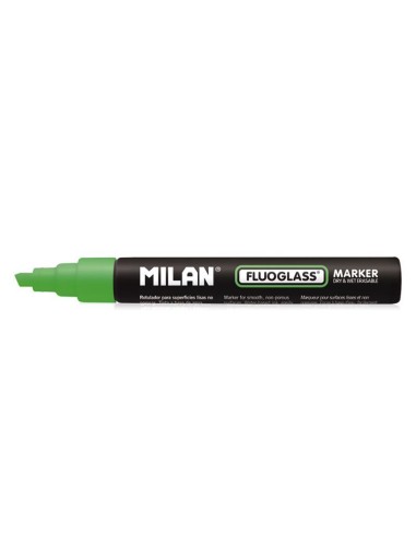 ROTULADOR FLUOGLASS VERDE TIZA LIQUIDA. MILAN