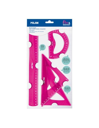 KIT 4 REGLAS ROSA FLEX & RESISTAN MILAN