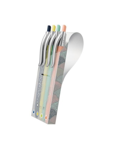 ESTUCHE 4 BOLIGRAFOS COLORES P1 SILVER MILAN