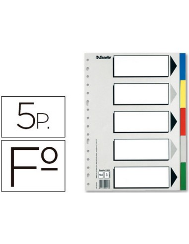 SEPARADOR ESSELTA PLASTICO 5 SEPARADORES FOLIO