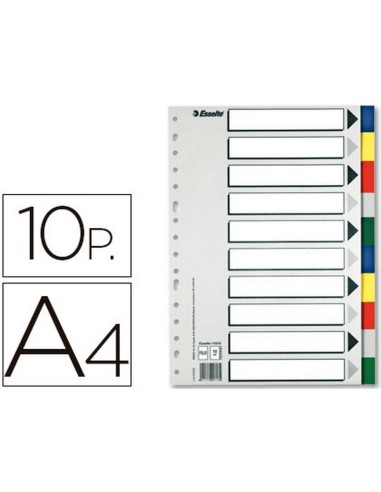 SEPARADOR ESSELTE PLASTICO 10 PESTAÑAS A4