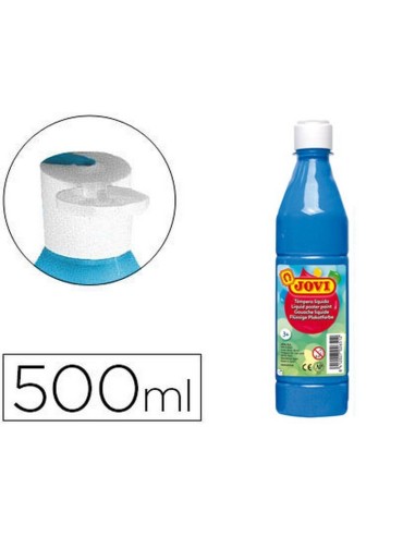 TEMPERA LIQUIDA AZUL CYAN 500ML JOVI **LIQUIDACIÓN