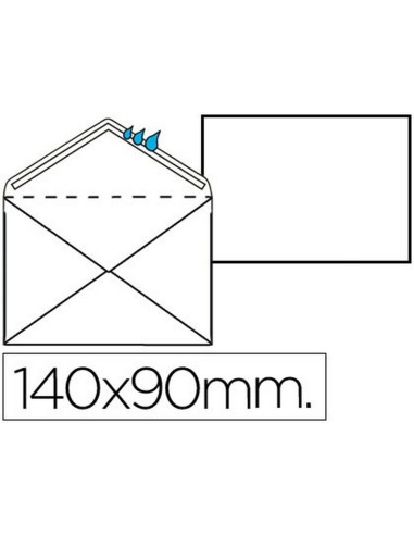 SOBRE BLANCO REGISTRO EXTRA DE 90x140mm 100UD LIDERPAPEL