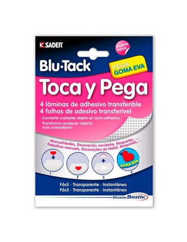 BLISTER BLU-TACK TOCA Y PEGA ADHESIVO TRANSFERIBLE