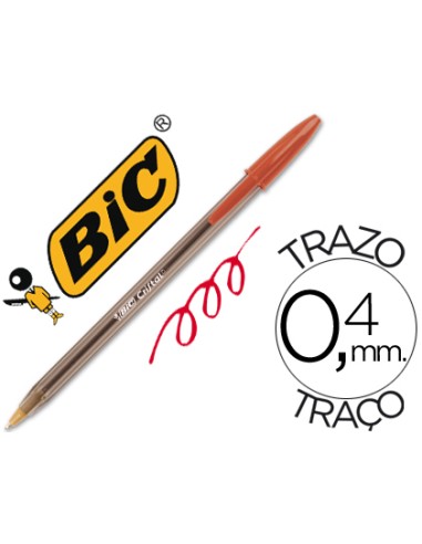 BOLÍGRAFO BIC CRISTAL ROJO.