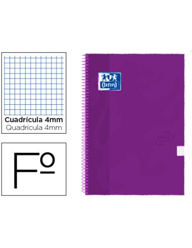 CUADERNO OXFORD 80H 90GR 4x4 LILA SOFT TOUCH**PRECIO LIQUIDA