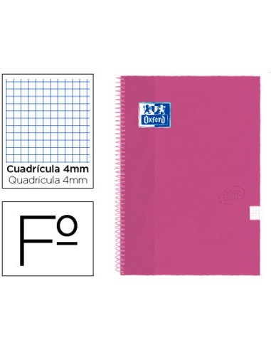 CUADERNO OXFORD 80F 90GR 4x4 CORAL SOFT TOUCH **LIQUIDACIÓN*