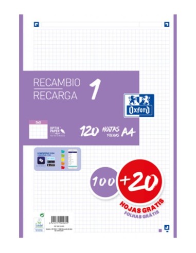 RECAMBIO 120H A4 COLOR LILA OXFORD