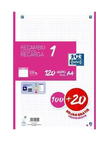 RECAMBIO 120H A4 COLOR FUCSIA OXFORD