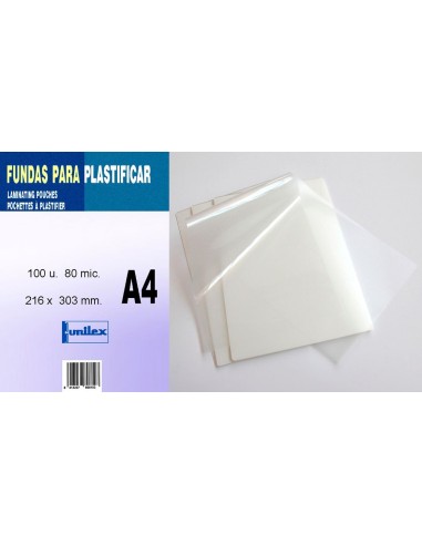 LAMINA PLASTIFICAR A4 80 MICRAS 216x303