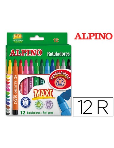 ESTUCHE 12 ROTULADORES ALPINO MAXI