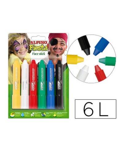 BARRA DE MAQUILLATJE ALPINO FACE STICK SURTIDO DE 6 COLORES.