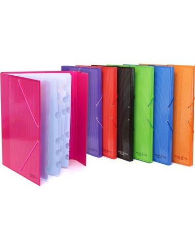 CARPETA CLASIFICADORA 12 SEPARADORES MULTILINE NARANJA GRAFO