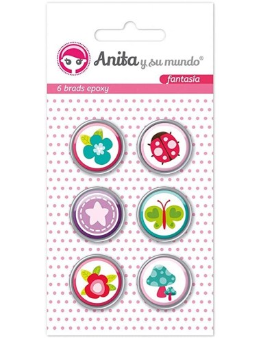 PACK 6 BRADS EPOXY FANTASIA "ANITA Y SU MUNDO"