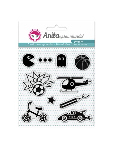 PACK 8 SELLOS TRANSPARENTES JUEGOS "ANITA Y SU MUNDO"