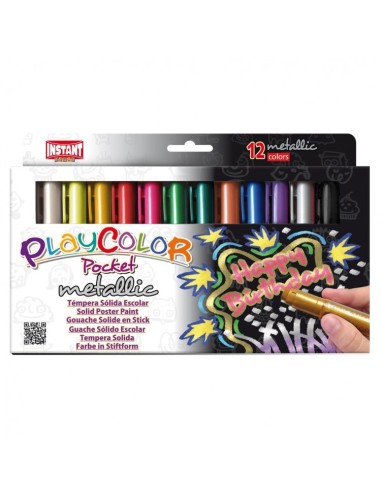 TEMPERA SOLIDA PLAYCOLOR METALLIC POCKET 12UD **LIQUIDACIÓN