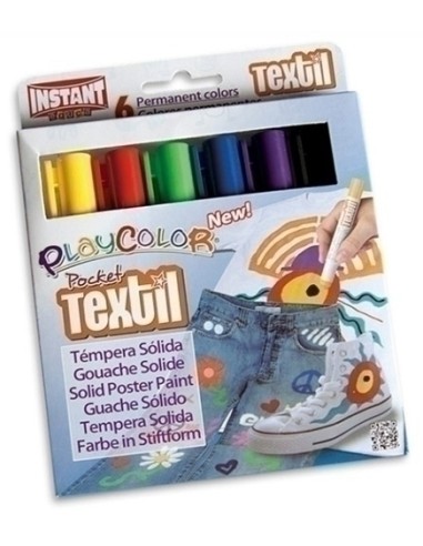 TEMPERA SOLIDA PLAYCOLOR TEXTIL POCKET P6 INSTANT