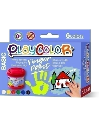 PINTURA DE DEDOS PLAYCOLOR BASIC 40ML. ESTUCHE DE 6 BOTES