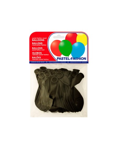 GLOBOS PASTEL NEGRO BOLSA 20UD