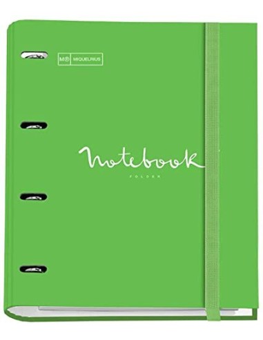 CARPEBLOC MIQUELRIUS NOTEBOOK 4 ANILLAS, COLOR VERDE