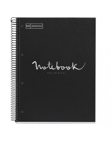 LIBRETA NOTEBOOK 90GR 80H DIN A4 NEGRO MIQUELRIUS