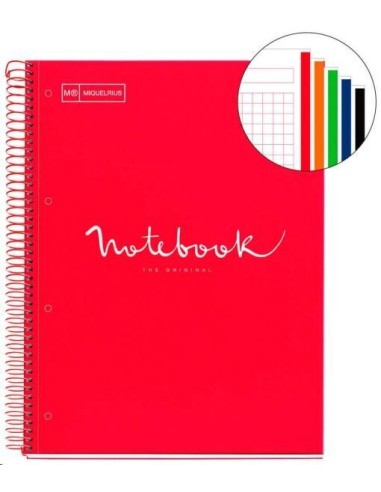 LIBRETA EMOTIONS MIQUELRIUS A4 120 HOJAS 90GR ROJA