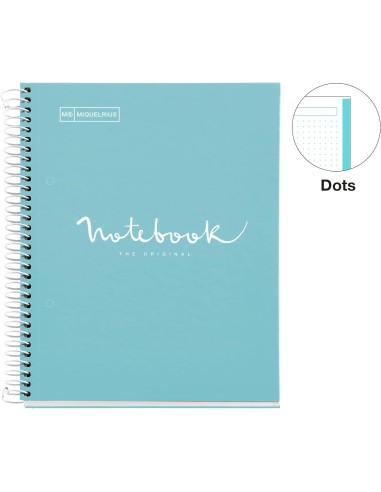 LIBRETA NOTEBOOK DIN A5 80H 90G DOTS AZUL CLARO MIQUELRIUS